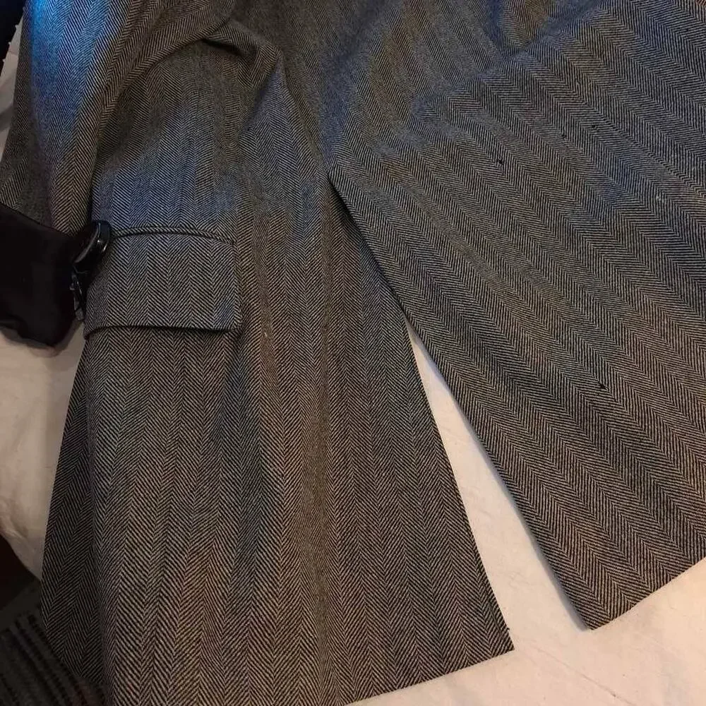 Bonnardi Women's Suit Jacket Blazer Gray Herringbone Fringes Embellished M New - Picture 9 of 9